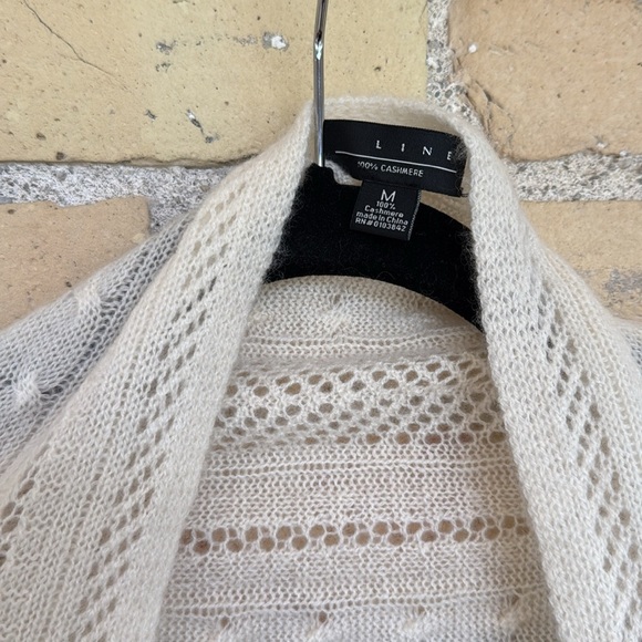Line Elegant Cream Cashmere Open-Front Sweater - Picture 3 of 4